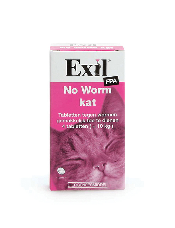 Thriller Mededogen Ouderling Dier :: Katten :: Apotheek & Verzorging :: Anti-Wormen :: EXIL - NO WORM  FPA KAT 4 TABL