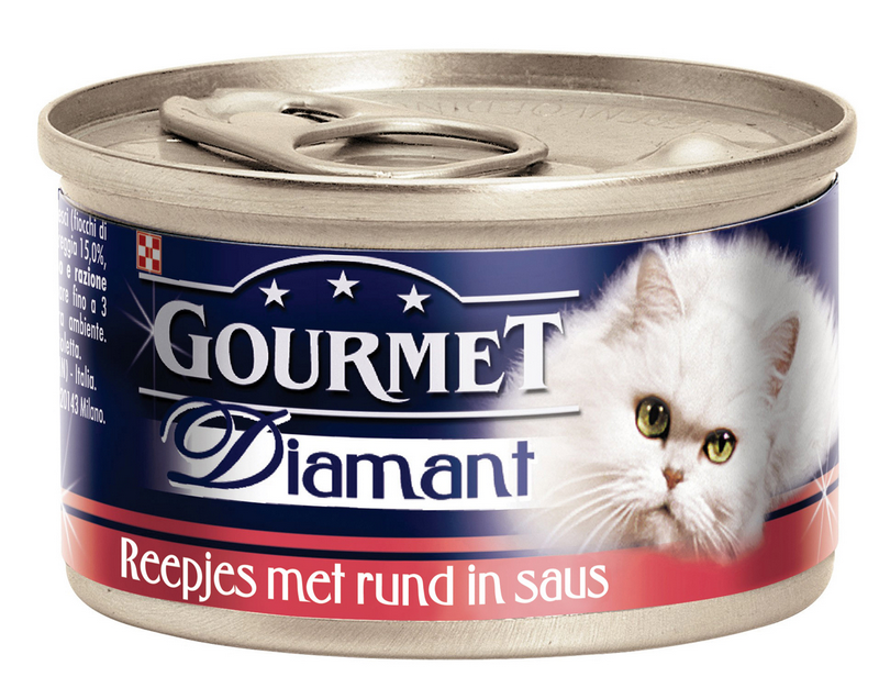 onduidelijk cafe Celsius Dier :: Katten :: Voeding & Toebehoren :: Blikvoer :: Gourmet :: GOURMET -  DIAMANT STUKJES RUND 85 GR RUND ADULT